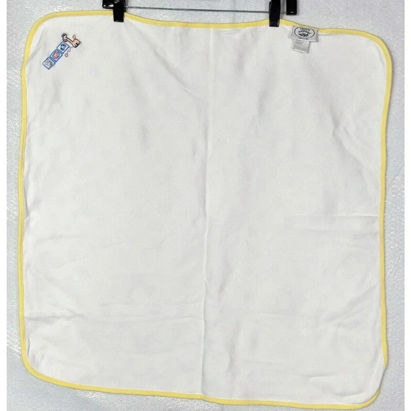 Laura Ashley Organic Baby Receiving Blanket Jungle Farm Animals Yellow White - Picture 2 of 5